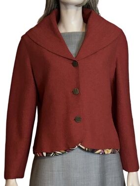 Vintage Beyond Threads Peruvian Alpaca Wool Blazer Jacket Shawl Collar Lined